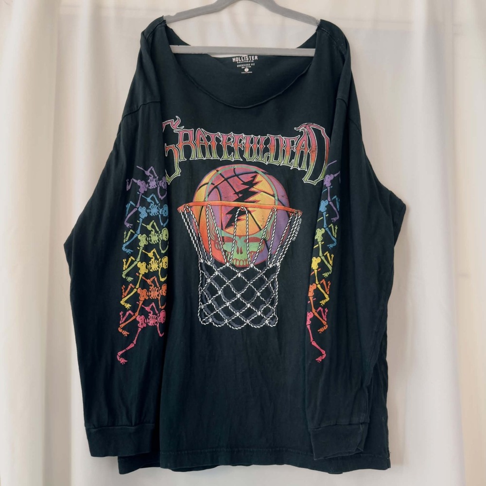 Hollister Grateful Dead Rainbow Skeleton Long Sleeve S Psychedelic Grunge Y2K